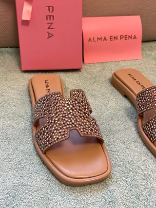 Ciabatte Alma en Pena Beige/Oro Tg 37