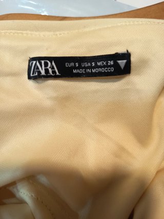 Vestido Zara Beige Ruched Midi