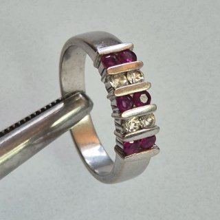Anillo Plata con Rubíes