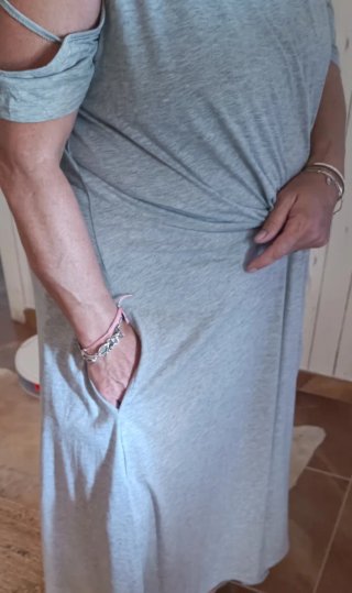 Vestido largo gris
