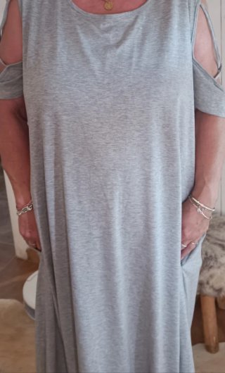 Vestido largo gris