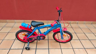Bicicleta Spiderman 16 azul y roja