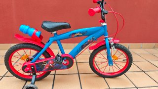 Bicicleta Spiderman 16 azul y roja