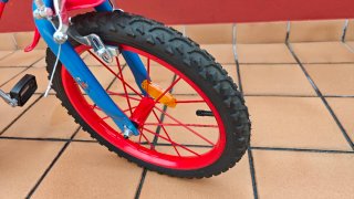 Bicicleta Spiderman 16 azul y roja