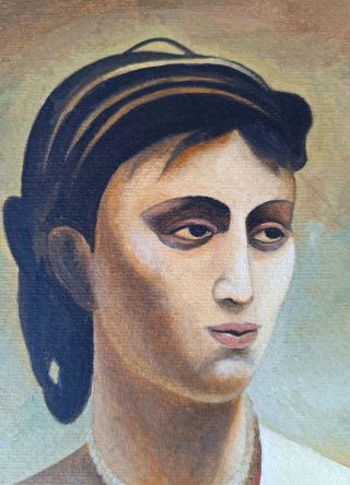 Dipinto olio su cartoncino, copia da Corot