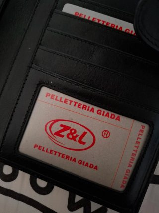 Portafoglio Vera Pelle Nero