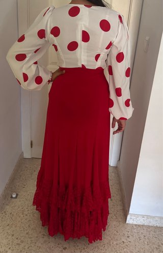 Conjunto Flamenco Falda y Blusa Lunares