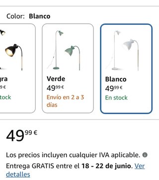 Lámpara de pie moderna Amazon
