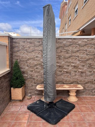 Parasol Excéntrico Cuadrado 3x3M Beige Oscuro