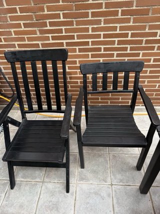 Mesa y 6 Sillas de Jardín Madera y dos sillones