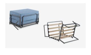 Puff Cama Plegable 80x180 x 40 funda Azul Marino