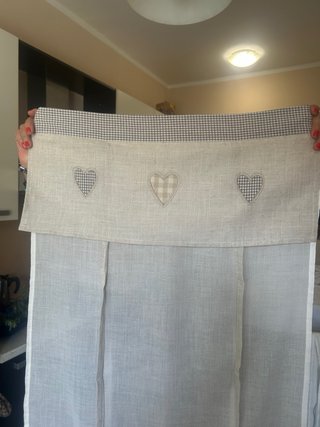 Set 4 Tende Stile Shabby Chic Cuori