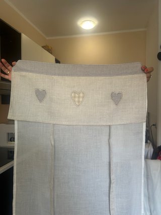 Set 4 Tende Stile Shabby Chic Cuori