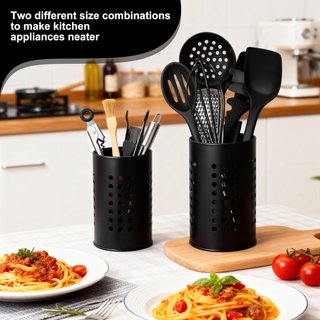 2 Pezzi Supporto Utensili Cucina Nero