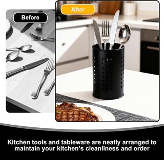 2 Pezzi Supporto Utensili Cucina Nero