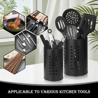 2 Pezzi Supporto Utensili Cucina Nero