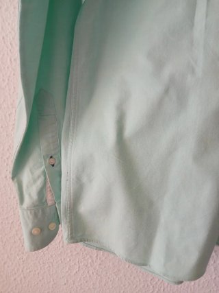 Camisa slim hombre verde talla M del corte ingles