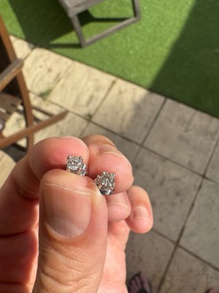Pendientes Oro blanco y diamantes Mujer