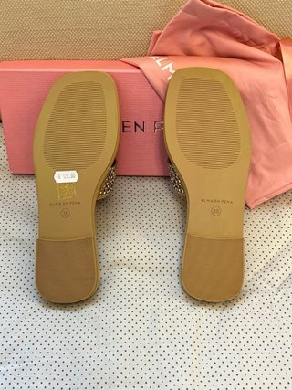 Ciabatte Alma en Pena Beige/Oro Tg 36