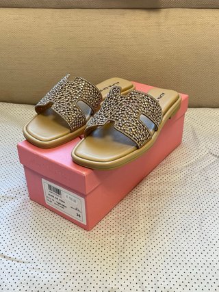 Ciabatte Alma en Pena Beige/Oro Tg 36