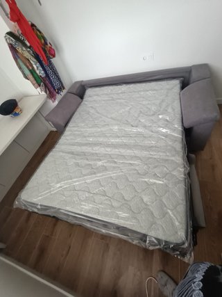 Sofá Cama Gris Tela