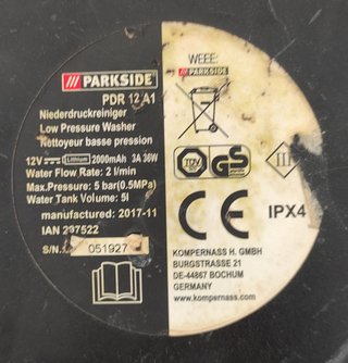 Idropulitrice Parkside PDR 12 A1