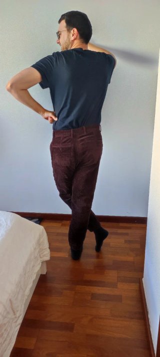 Pantalón pana Mango elástico tobillo