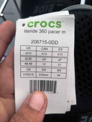 Crocs LiteRide 360  Negro/Gris