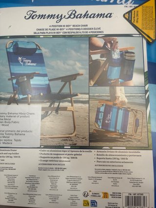 Silla de Playa Alta Tommy Bahama Rayas Azules