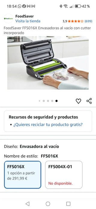 Envasadora al vacío FoodSaver