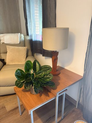 Conjunto mesas comedor madera y metal