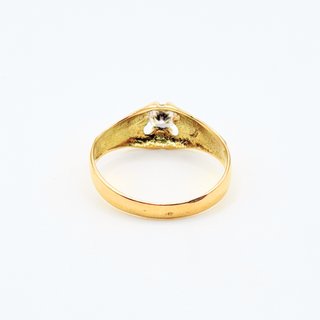 Solitario de oro de 18k circonitas, 3.08 g, T-24.