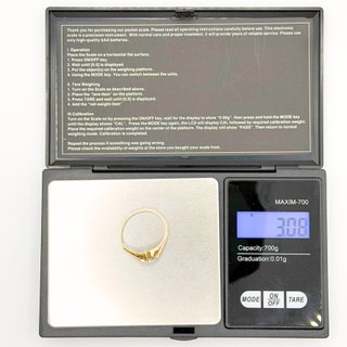 Solitario de oro de 18k circonitas, 3.08 g, T-24.