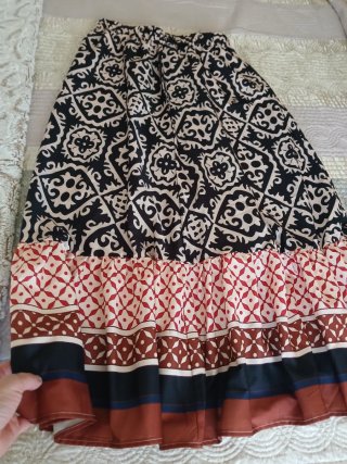 Falda larga estampada talla única