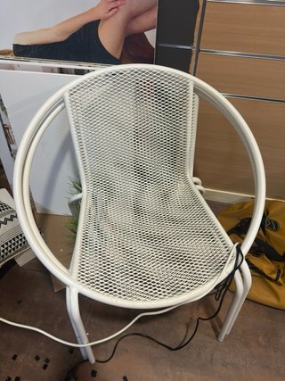 Silla de hierro blanca moderna (2 unidades)
