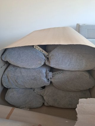 Sofá chaise longue beige y gris