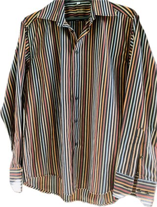 Camicia uomo vintage cotone righe multicolor
