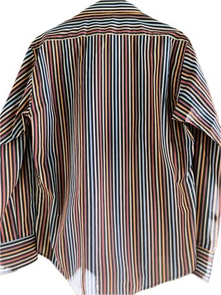 Camicia uomo vintage cotone righe multicolor
