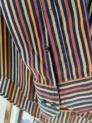 Camicia uomo vintage cotone righe multicolor