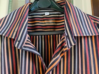 Camicia uomo vintage cotone righe multicolor