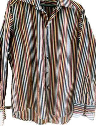 Camicia uomo vintage cotone righe multicolor