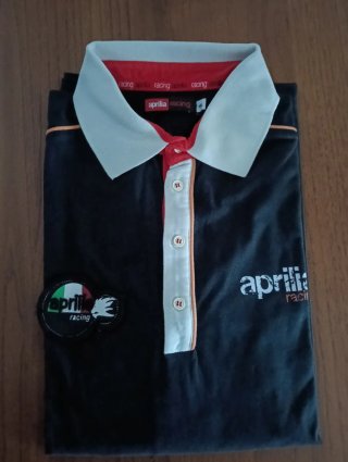 Maglietta Polo Aprilia Racing Uomo Nera