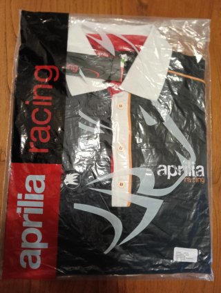 Maglietta Polo Aprilia Racing Uomo Nera