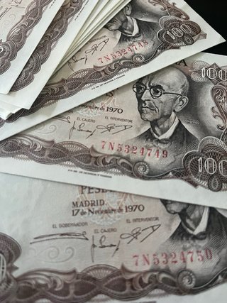 9 Billetes 100 Pesetas 1970