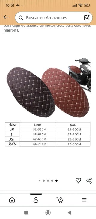 Protector asiento moto acolchado