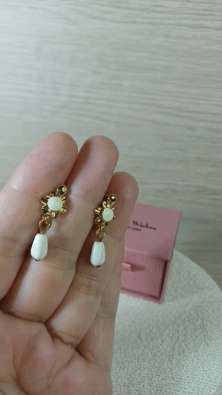 Pendientes Vintage Chapado Oro 18k Flor Perla