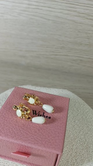 Pendientes Vintage Chapado Oro 18k Flor Perla