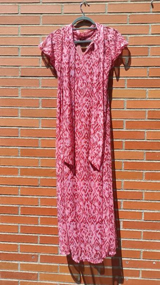 Vestido Elephant Rooms rosa y rojo