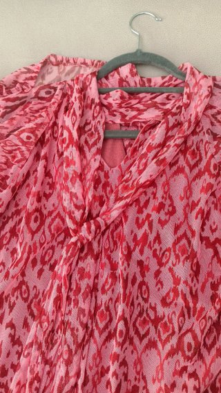 Vestido Elephant Rooms rosa y rojo
