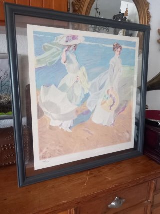 Litografía Sorolla Paseo a orillas del mar